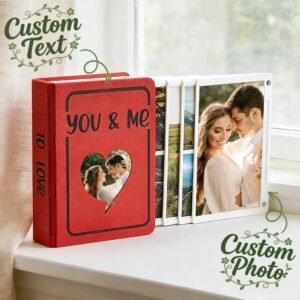 Personalized 3D printed photo album with custom text and photo