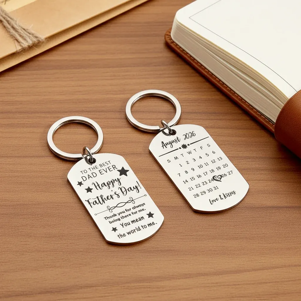 Personalised Custom Calendar Keychain – personalised gift on a premium styled table