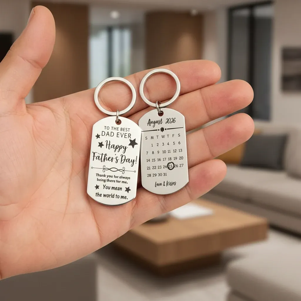 Personalised Custom Calendar Keychain – lifestyle photo showing the gift in use